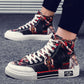 High-top canvas shoes men's trend shoes men's wild casual sneakers personality graffiti