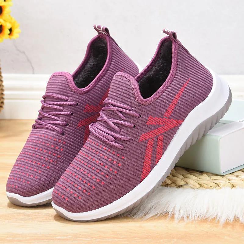 Winter Cotton Shoes Women Plus Velvet Thick Non-slip Rubber Sole Leisure Soft Sole Pedal Cotton Boots