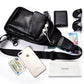 Chest Bag Men Black Multi-pocket Headphone Hole Messenger Bag Outdoor Sports Fitness Shoulder Bag