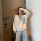 Autumn and Winter Knitted Cardigan Short Loose Loose Style Long Sleeve Button Sweater Women