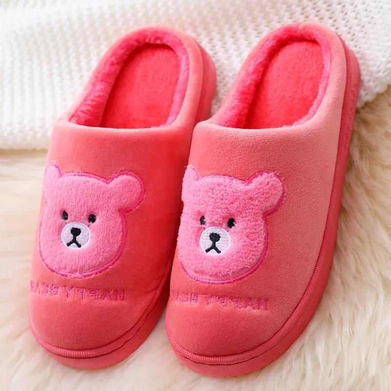 Autumn and Winter Cotton Slippers Men and Women Thick Bottom Couples Non-slip Plus Velvet Warm Slippers