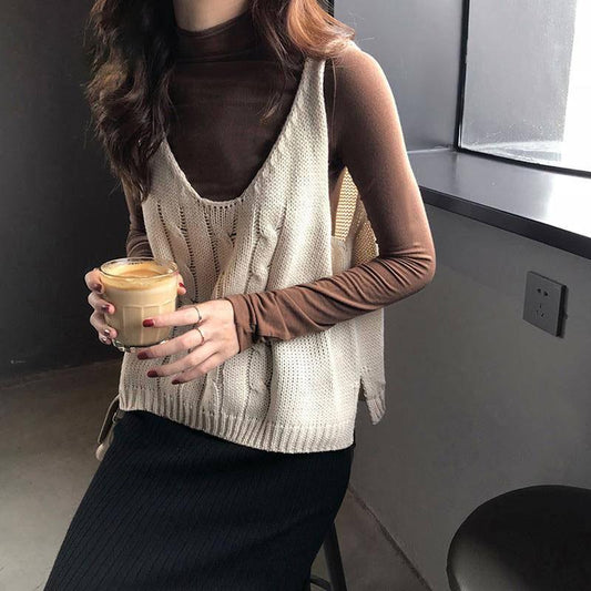 V-neck sexy camisole halter shirt loose sleeveless knit vest small suspenders sweater autumn