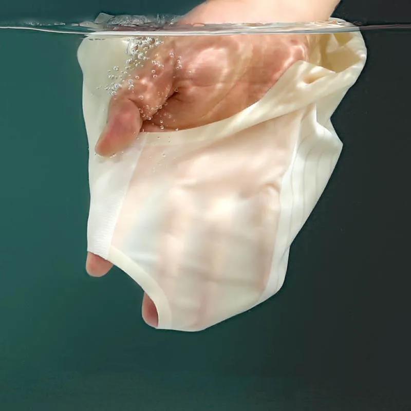 Summer Ultra-thin High-waist Women's Panties Belted Non-curling Shaping Panties Ice Silk Powerful Abdomen Pants