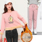 2pcs/set Women Fleece Liner Sweatshirt Tracksuit  Winter Casual Loose Jumper Plus Size  Outfits  Outwear