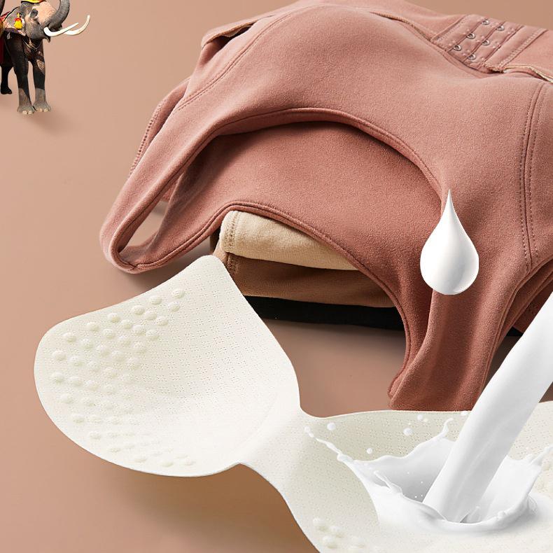 Shaped Underwear Women Thermal Wear Shaper with Bra Sexy Winter Clothing Heavy Compress Thermal Crew Neck Velvet Women Vest