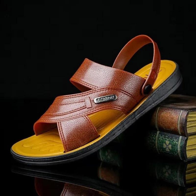 Men's Beach Sandals Summer Thick Sole Non-Slip Breathable Casual Shoes
