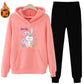 Two-piece Thin Hoodie Women's Long-sleeved Hooded Loose Casual Sports Suit Sweet Comfortable Sweat-absorbent and Breathable