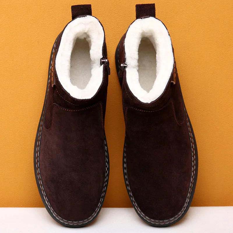 Snow Boots Non-slip Warmth and Velvet Thick Winter Men's Shoes Plush Men's Cotton Shoes
