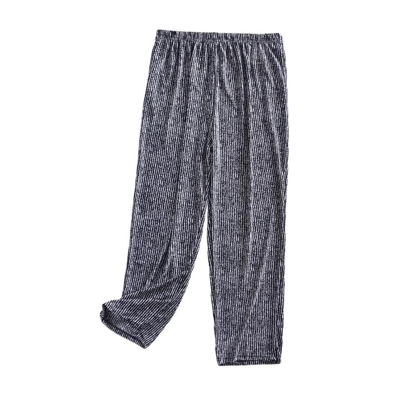 Summer Thin Section Cold Silk Middle-aged and Elderly Pants Women Casual Pants Women High Waist Loose Elastic Large Size Pants