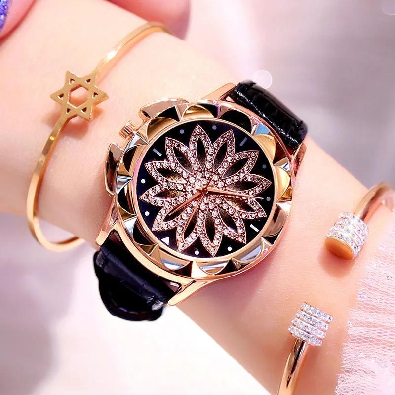 Women's Luxury Diamond Trend Quartz Watches Classic Vintage Disc Watch Rhinestone Bracelet Watches Birthday Gift Watches