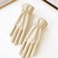 Leather Gloves Women's Winter Beige Imitation Sheepskin Pattern Plus Velvet Thick Warm Windproof Waterproof Touch Screen Gloves