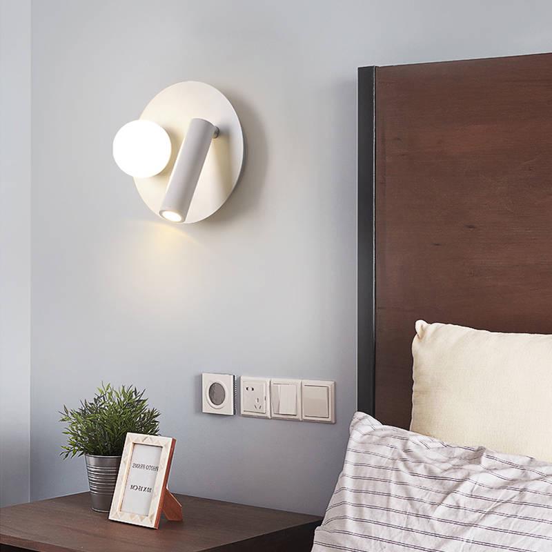 LED wall lamp 360 degree rotation adjustable bedside lights bedroom bedside Wall lamp with switch