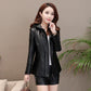 Women's Sheepskin Leather Jacket Autumn Winter Plus Size Genuine Leather Jacket Slim Hooded Motorcycle Jacket Sheepskin Coats
