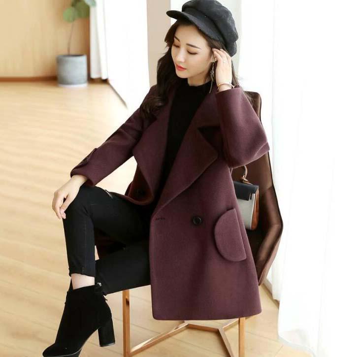 Long Sleeve Winter Wool Coat Women's Jacket Casaco Feminino Ladies Autumn Slim Short Woolen Coats