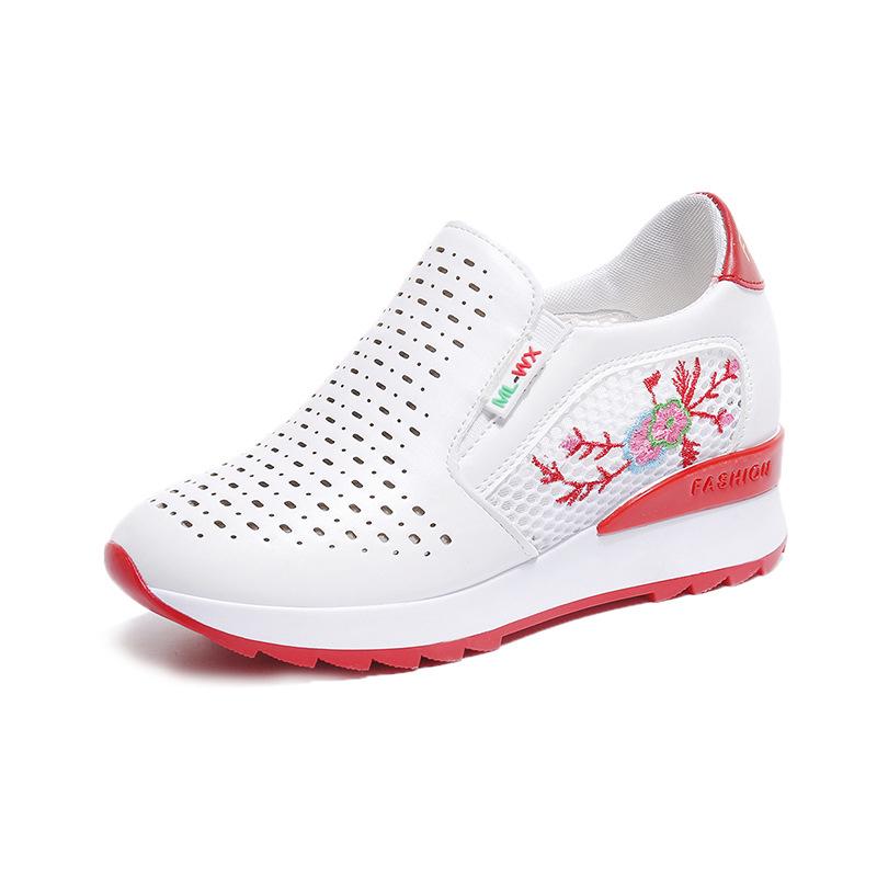 Women Summer Fashion White Hollow Sneakers Breathable Student Sport Running Shoes