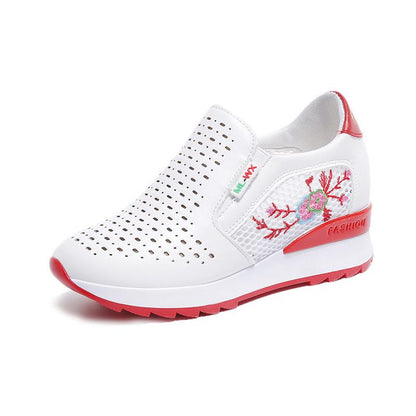 Women Summer Fashion White Hollow Sneakers Breathable Student Sport Running Shoes