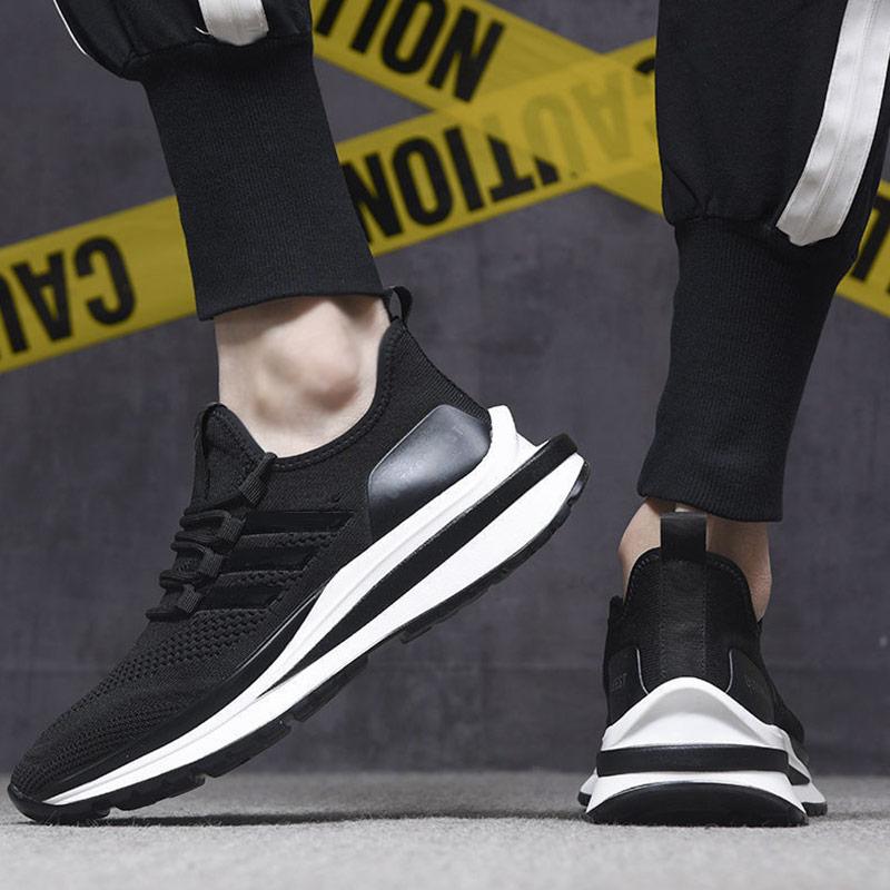 Men's Spring and Summer Breathable Deodorant Casual Sports Shoes Running Shoes Trend All-match Flying Mesh Shoes