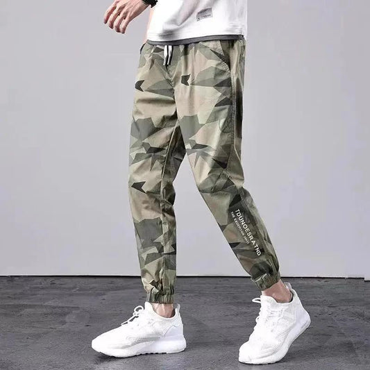 Summer Men's Thin Loose Loose Wild Casual Pants Trend Harem Pants Camouflage Nine-point Overalls