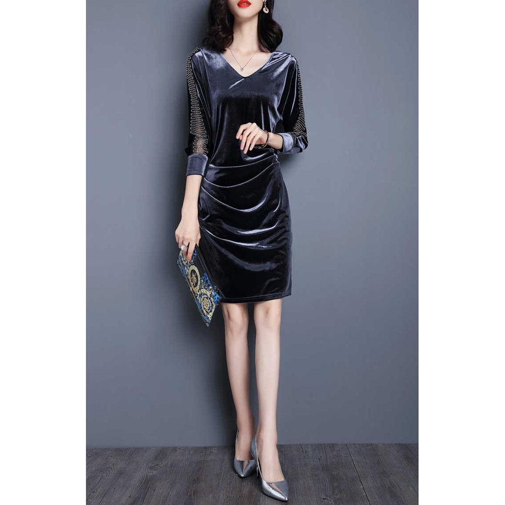 Package Hip Dress Large Size Mid-length Slim Fit Slim Skirt Autumn and Winter Women's Fashion