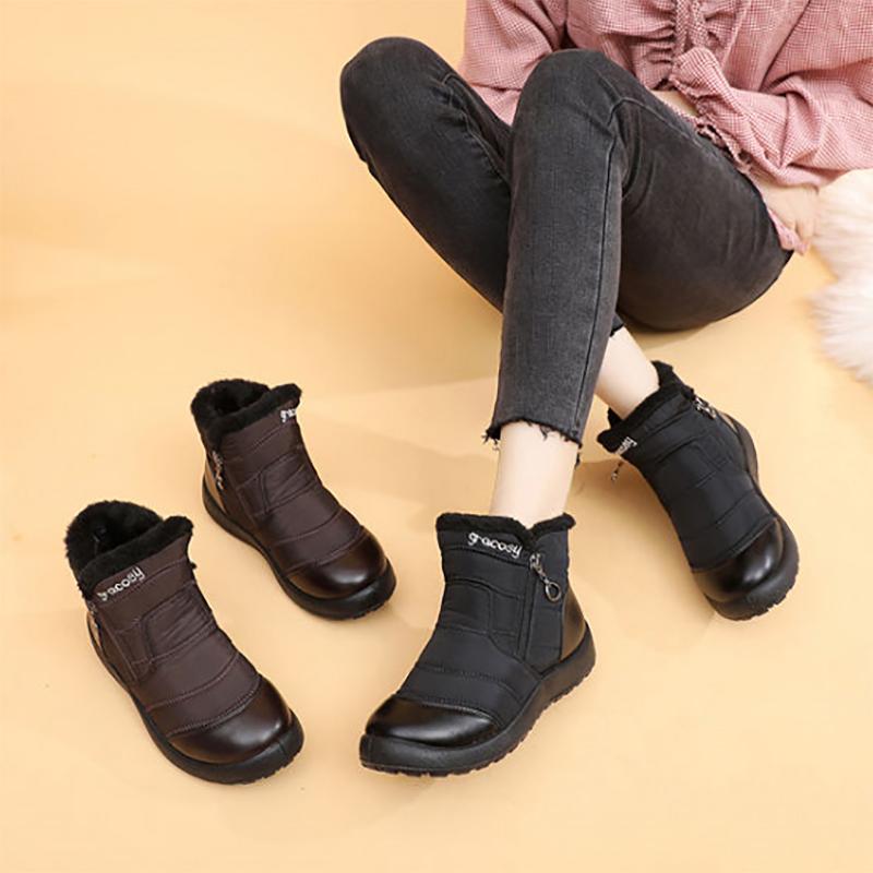 Women's Cotton Shoes Winter Snow Boots Plush Thick Warm Short Boots Soft-soled Cloth Shoes