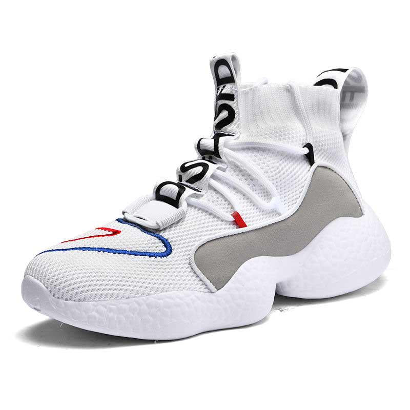 Unisex Plus Size 36-48 Men High-top Sneakers Couples Running Basketball Shoes Breathable Shockproof Non-slip Sports Shoes for Men and Women