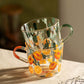 500ml Yellow Peach Cactus Glass Tea Milk Cups with Scale Coffee Mug Party Creative Drinkware Tumbler Water Cups