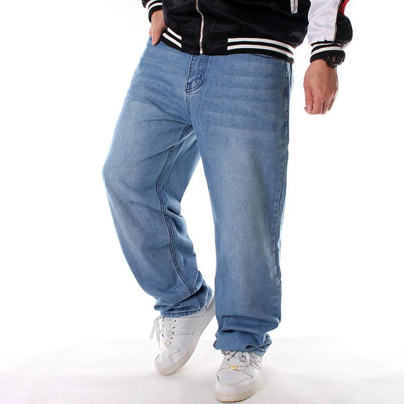 Plus Size Jeans Blue Loose Casual Denim Pants Streetwear Skateboard Baggy Jean Trousers Straight Hip Hop Men Denim Pants