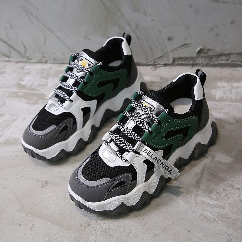 Women Casual Shoes Leather Mesh Platform Shoes Women Sneakers Ladies Dad Chunky Shoes Chaussure