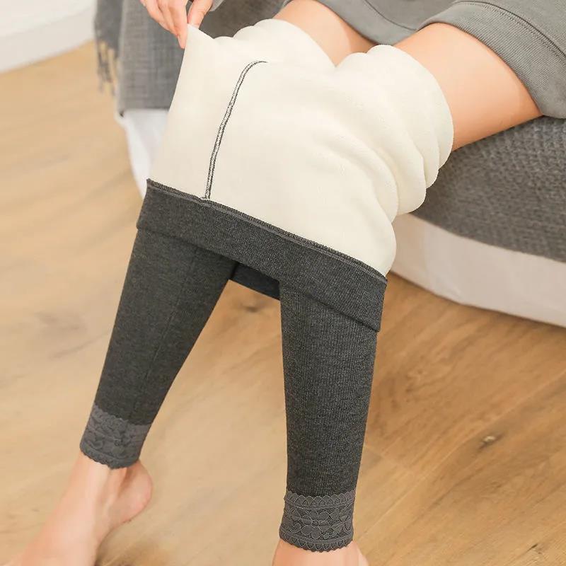 Women Thick Fleece Legging High Waist Legging Pants Stretch Winter Seamless Fit