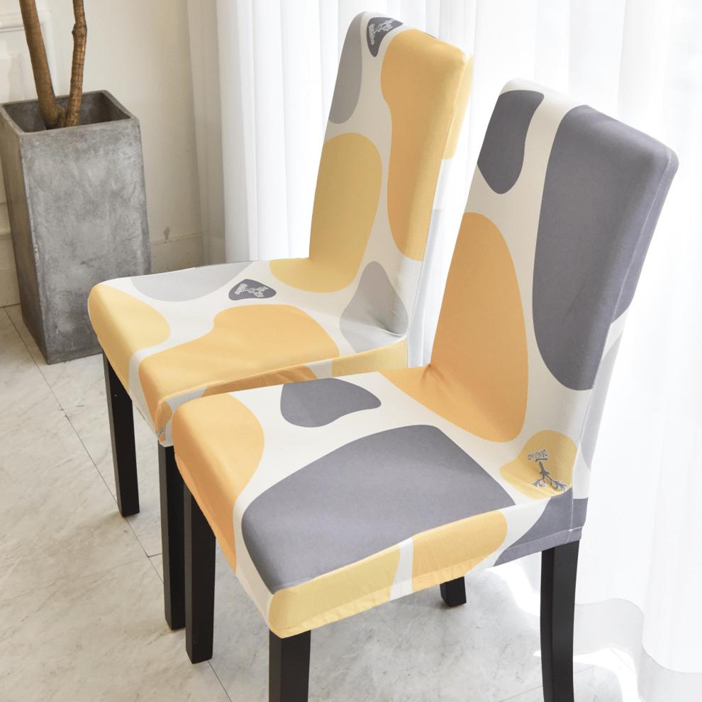 2/4/6PCS  Spandex Chair Cover  Printed Stretch Elastic Chair Cover for Dining Room Office Wedding Banquet Party