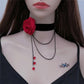 Girls Gothic Style Retro Necklace Clavicle Chain Multilayer Pendant Necklace Flower Tassel Chain Party Prom Pendant Jewelry