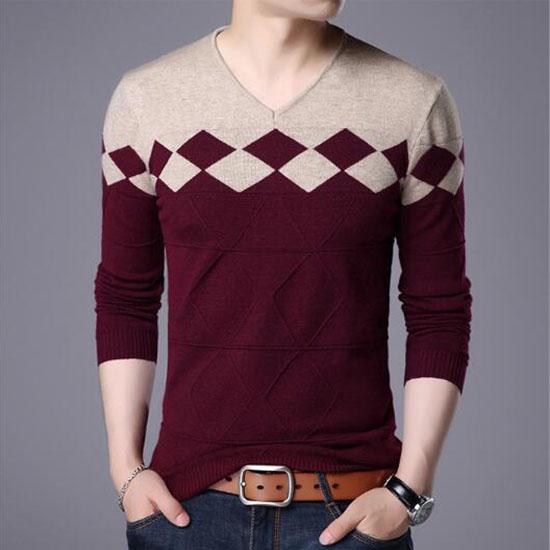 Sweater Men Casual Pullover Men Autumn Slim Fit Long Sleeve Shirt Men Sweaters Knitted Cashmere Wool