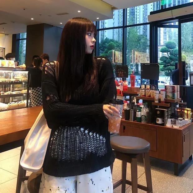 Sweater Women Gothic Punk Hole Oversized Streetwear Harajuku Sweaters Hollow Out Knitwear Jumper Pullover Trending Sweater
