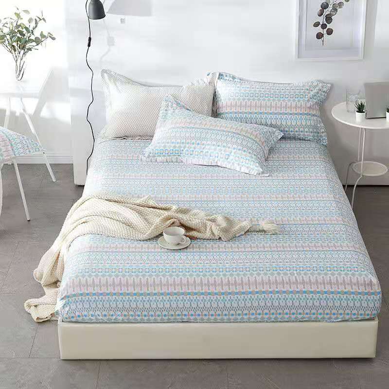Non-slip Thick Protective Cover Mattress Cover Three-piece Cotton Skin-friendly Bedspread Bed Sheet Pillowcase
