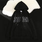 Women's Retro Oversize Hooded Sweater Autumn and Winter Korean Loose Plus Velvet Thick Coat Top Casual Loose Zipper Cardigan Jacket