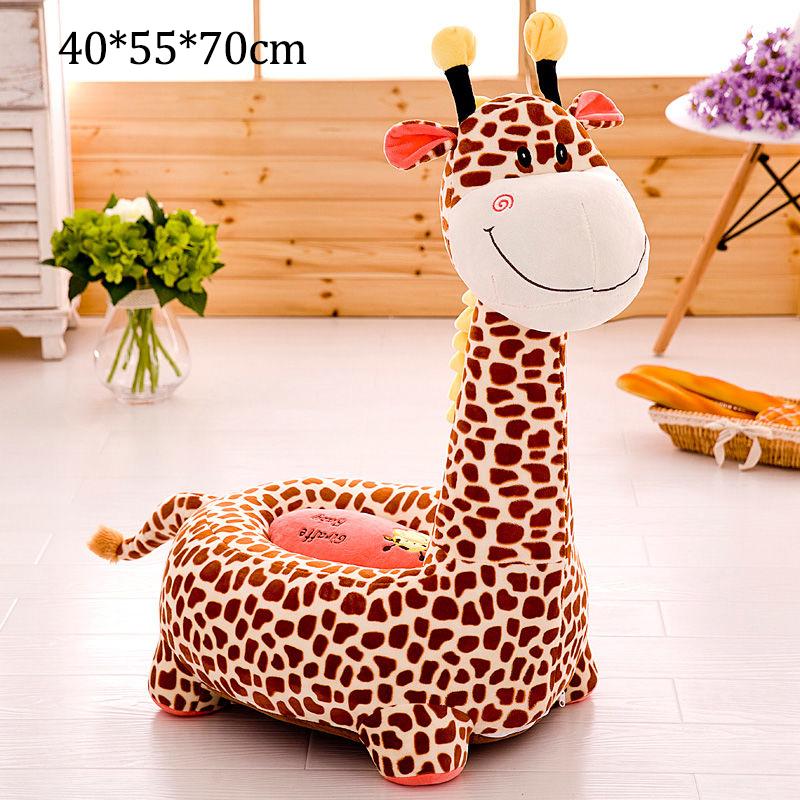 Thicker and Softer Plush Baby Sofa Living Room Baby Room Bedroom 1-6 Years Old Cartoon Animal Seat Giraffe Elephant Children's Sofa Elastic Sponge