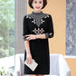 Autumn and Winter Mid-length Plus Size Dress Casual Knitted Simple Bottoming Skirt Elegant Jacquard Middle-aged Women Sweater Dress