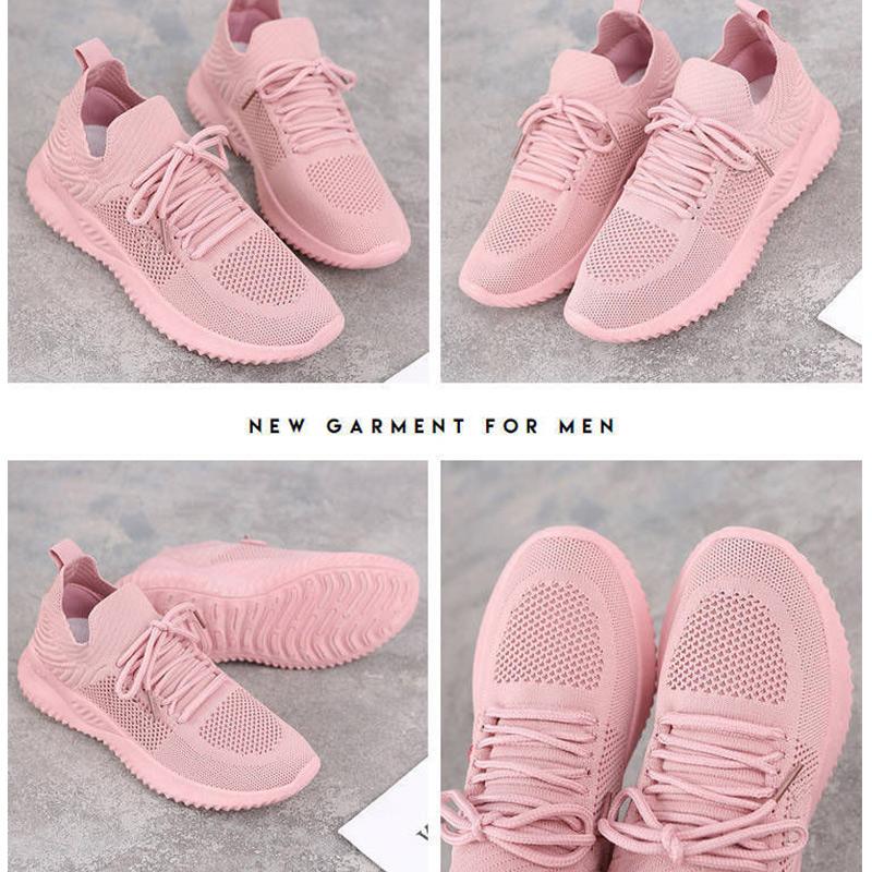 Ladies Flying Woven Sports Shoes Spring and Autumn Mesh Breathable Casual Shoes Non-slip Lightweight Running Shoe