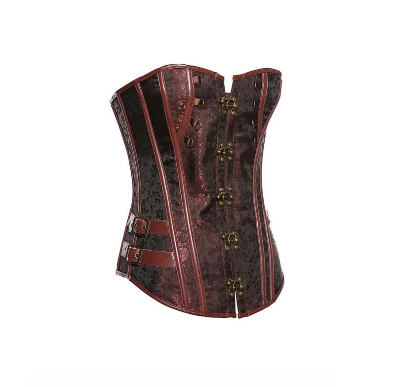 Women Faux Leather Bustier Corset Dress Underwear Black Steampunk Shapewear Gothic Sexy Corselet