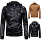 Motorcycle Casual Men's Leather Jacket Casual Trend Fashion Tough Guy Plus Velvet Warm Leather Jacket