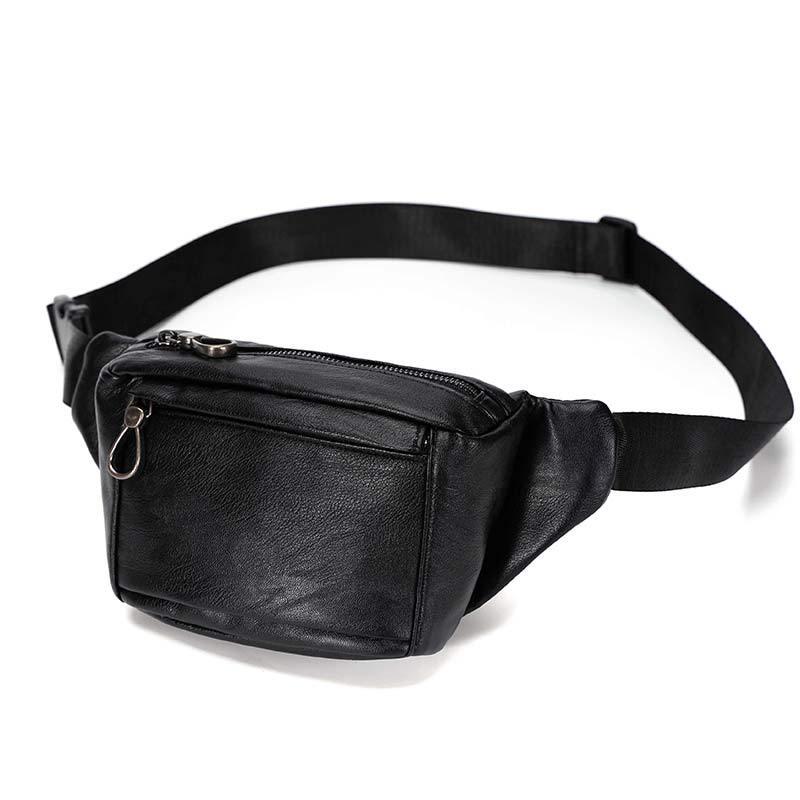 Waist Bag Men's Casual Leather Large Capacity Chest Bag Messenger Bag Fitness Sports Shoulder Bag