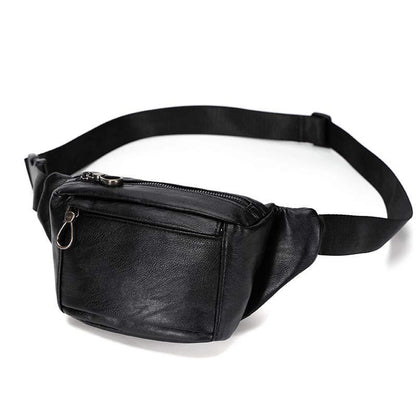 Waist Bag Men's Casual Leather Large Capacity Chest Bag Messenger Bag Fitness Sports Shoulder Bag