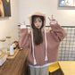 Large size long sleeve warm hooded Top Autumn winter sweater cotton women Sweatshirt wild