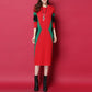 Autumn Winter Long Base Sweater Dress Large Size Loose Sweater Dress Contrast Color Pullover Knitted Dress