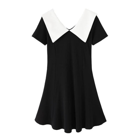 Female Vintage Elegant Holiday Dress Slim Graceful Short Party Dress Summer A-line High Waist Club Dress