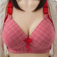 Plus Size Upper Support Adjustable Thin Section No Steel Ring Gathering Photosensitive Surface Cotton Fabric Soft and Comfortable Breathable Bra