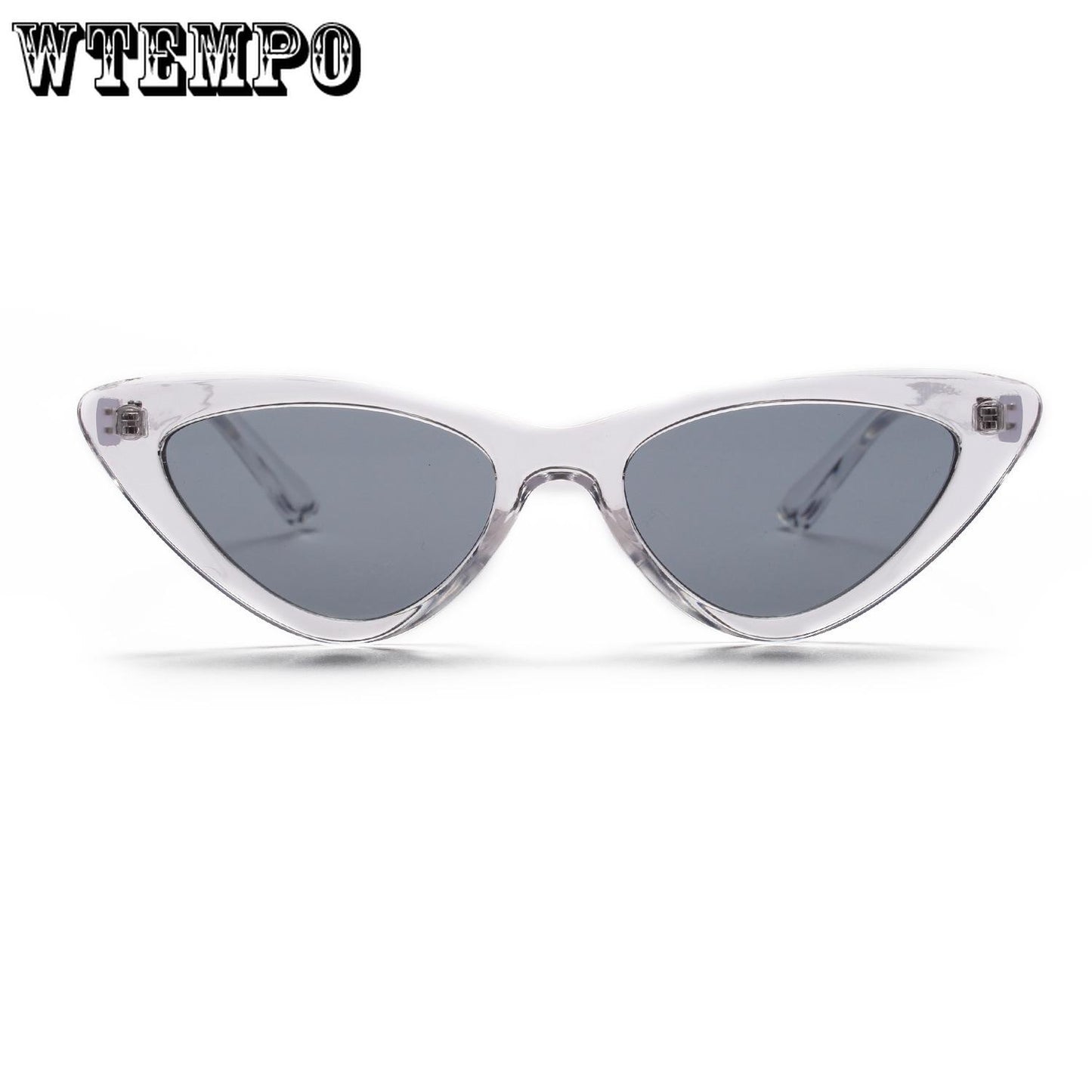 WTEMPO Cat Eye Transparent Glitter Sunglasses Women's Sunglasses Men's Glasses