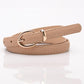 Women's Thin Belts Wild Belt Women  Pigskin Decorative Belts Black Student Belt