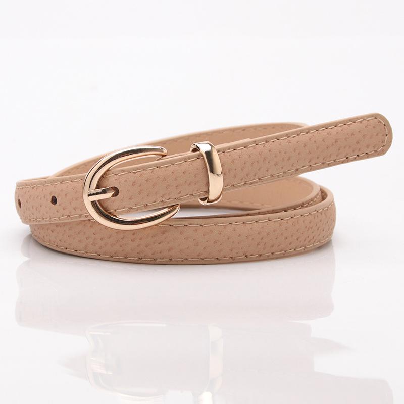 Women's Thin Belts Wild Belt Women  Pigskin Decorative Belts Black Student Belt