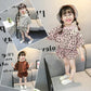 Girls' New Leopard Print Baby Summer Indoor Air-conditioning Suit Short-sleeved Shorts 2-piece Set